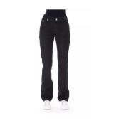 Baldinini Svarta Jeans med Trefärgad Accent Black, Dam