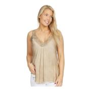 2-Biz Feminin Spetstopp Sand Beige, Dam