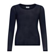 IN Front Mesh T-shirt Top Navy Blue, Dam