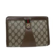 Gucci Vintage Pre-owned Laeder kuvertvskor Beige, Dam