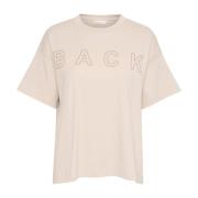 Karen by Simonsen Silvermoln Tee Top Beige, Dam