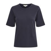 Part Two Klassisk Bomull T-Shirt - Night Sky Black, Dam