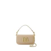 Dolce & Gabbana Beige Läder Axelväska med Kedja Beige, Dam