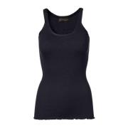 Rosemunde Feminin Top med Sidenkant Blue, Dam