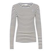 Kaffe Randig långärmad T-shirt Midnight Marine Multicolor, Dam