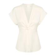 InWear Feminin Blus med Knutdetalj White, Dam