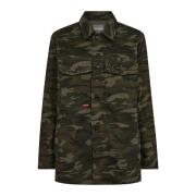 MOS MOSH Army Shirt Forest Night Oversize Blouse Green, Dam