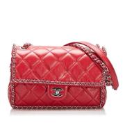 Chanel Vintage Pre-owned Laeder axelremsvskor Red, Dam