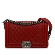 Chanel Vintage Pre-owned Laeder axelremsvskor Red, Dam