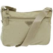 Prada Vintage Pre-owned Nylon prada-vskor Beige, Dam