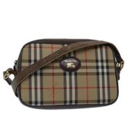 Burberry Vintage Pre-owned Canvas axelremsvskor Beige, Dam