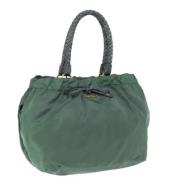 Prada Vintage Pre-owned Nylon handvskor Green, Dam