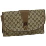 Gucci Vintage Pre-owned Laeder kuvertvskor Beige, Dam