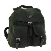 Prada Vintage Pre-owned Nylon ryggsckar Green, Dam