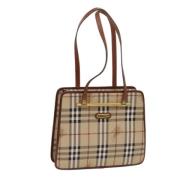 Burberry Vintage Pre-owned Laeder axelremsvskor Beige, Dam