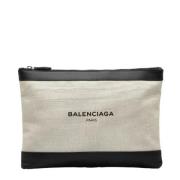 Balenciaga Vintage Pre-owned Canvas kuvertvskor Beige, Dam