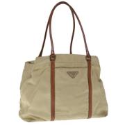 Prada Vintage Pre-owned Nylon totevskor Beige, Dam