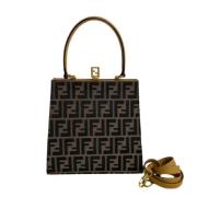 Fendi Vintage Pre-owned Canvas handvskor Brown, Dam