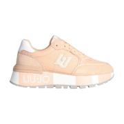 Liu Jo Suede Mesh Platform Sneakers Beige, Dam