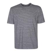 Officine Générale Beige Randig T-shirt Gray, Herr