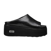 Cult Svarta Slide Sandaler med 6 cm Band Black, Dam