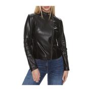 Guess Svarta Kappor Harley Stil Black, Dam