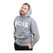 Hugo Boss Herr hoodie grå bomull långärmad Gray, Herr