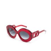 Valentino Vls128 C Sunglasses Red, Dam