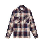 Wax London Blå vaxad overshirt med fickor Multicolor, Herr