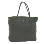 Prada Vintage Pre-owned Nylon handvskor Green, Dam