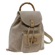 Gucci Vintage Pre-owned Mocka ryggsckar Beige, Dam