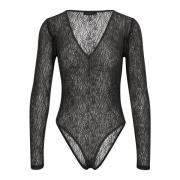 Gestuz Svart bodystocking med V-ringning Black, Dam