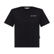 Palm Angels T-shirt med logotyp Black, Dam