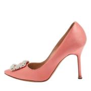 Manolo Blahnik Pre-owned Pre-owned Satin klackskor Pink, Dam