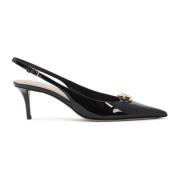 Valentino Garavani Svarta Lädertofflor Elegant Stil Black, Dam