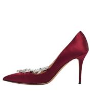 Manolo Blahnik Pre-owned Pre-owned Satin klackskor Red, Dam