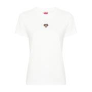 Kenzo Vit T-shirt med Lucky Tiger brodyr White, Dam