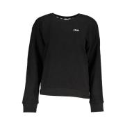 Fila Svart Bomullssweatshirt, Broderad Logo Black, Dam