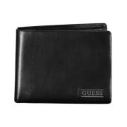 Guess Elegant Svart Lder Bifold Plnbok Black, Herr