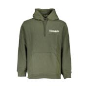 Napapijri Grön Fleece Hoodie med Logotyptryck Green, Herr