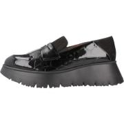 Wonders Platform Loafers Black, Dam