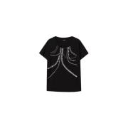 Twinset Svart T-shirt med Rhinestone Design Black, Dam