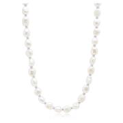 Nialaya Mens Baroque Pearl Choker with Silver Gray, Herr