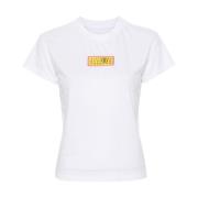 MM6 Maison Margiela Vit Bomull Jersey Crew Neck T-shirt White, Dam