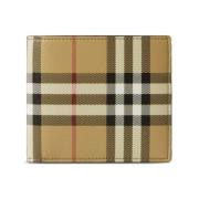 Burberry Vintage Check Läder Bi-Fold Plånbok Beige, Unisex