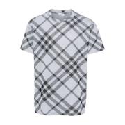 Burberry Check Short Sleeve T-shirt Grå Gray, Herr