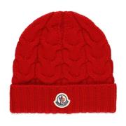 Moncler Röd ull beanie mössa för pojkar Red, Herr