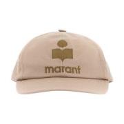 Isabel Marant Baseball Cap i Bomullscanvas med Logotyp Beige, Unisex