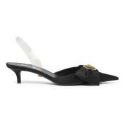 Versace Svart PVC Fotledsrem Katt Häl Black, Dam