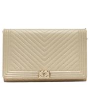 Chanel Vintage Pre-owned Laeder plnbcker Beige, Dam